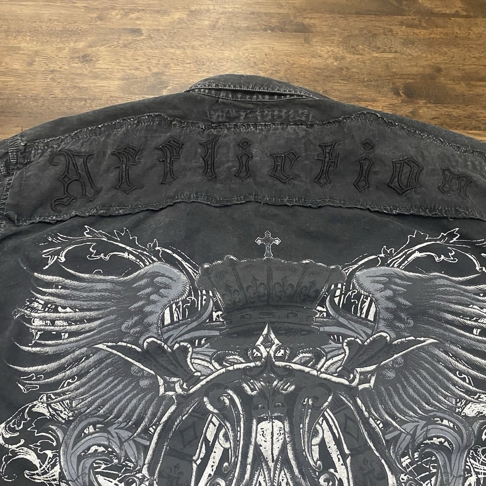 Affliction Y2K MMA VINTAGE BikerOutlaw Button Up Long Sleeve Shirt Mens 3XL